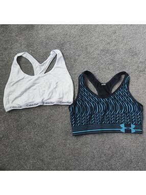 Women's Activear Bra Set of Two Under Armour and Calvin Klein Size Medium